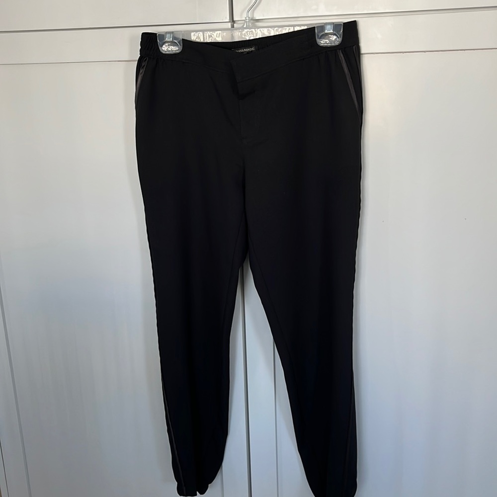 Banana Republic polyester pants with satin trim.